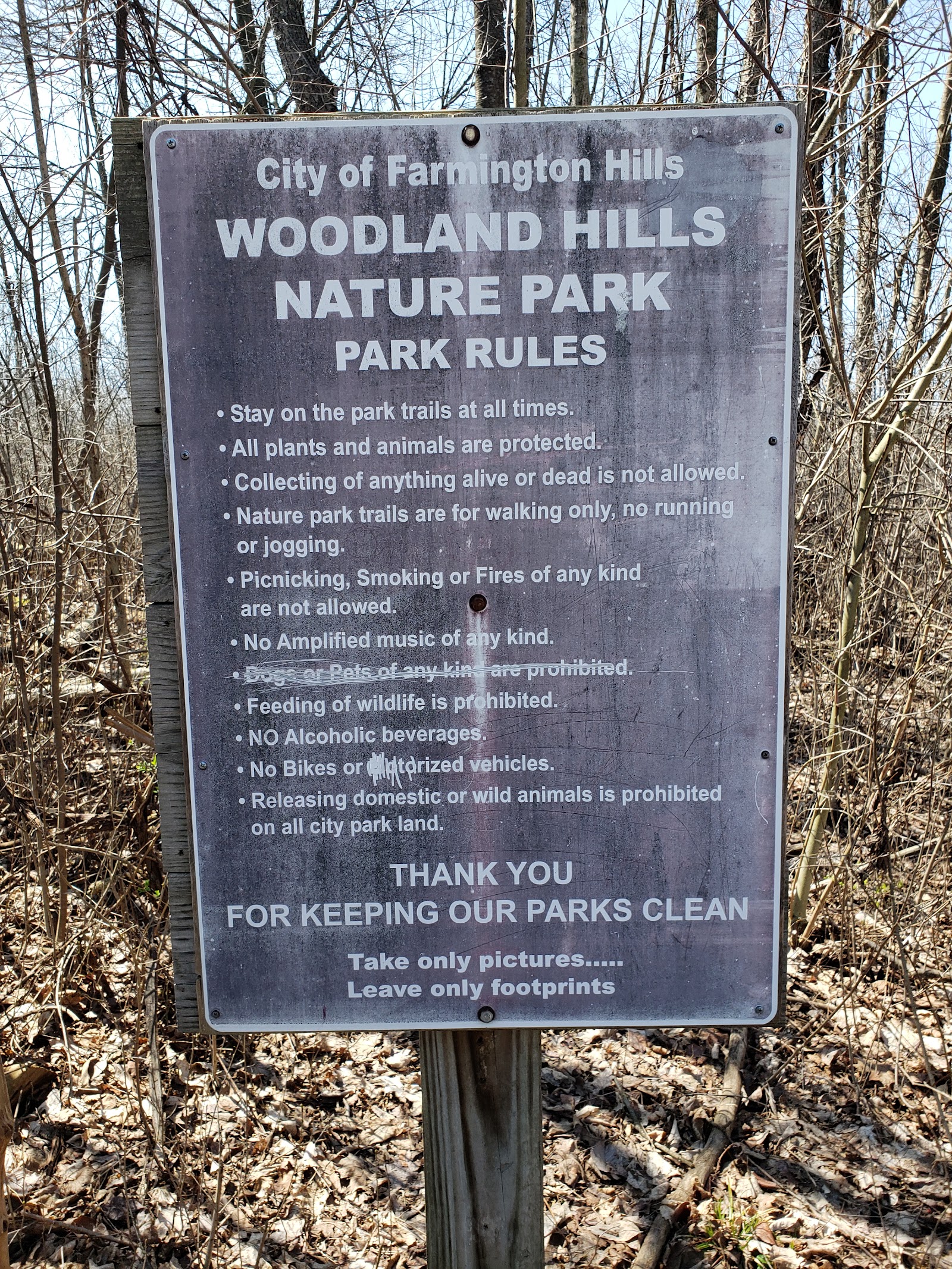 Woodland Hills Nature Park in Farmington Hills